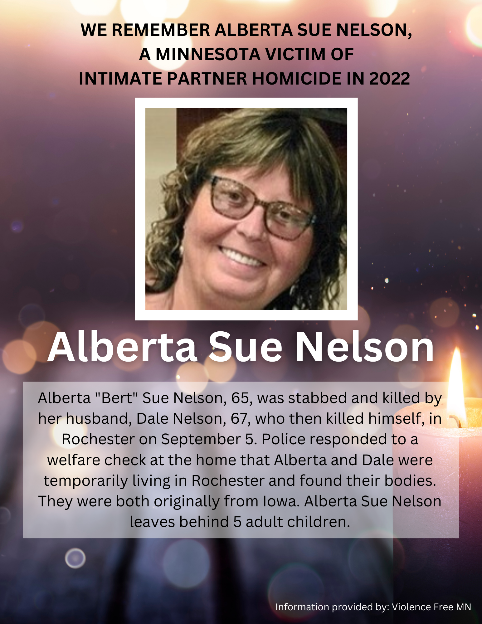 Memorial Display - Alberta Sue Nelson