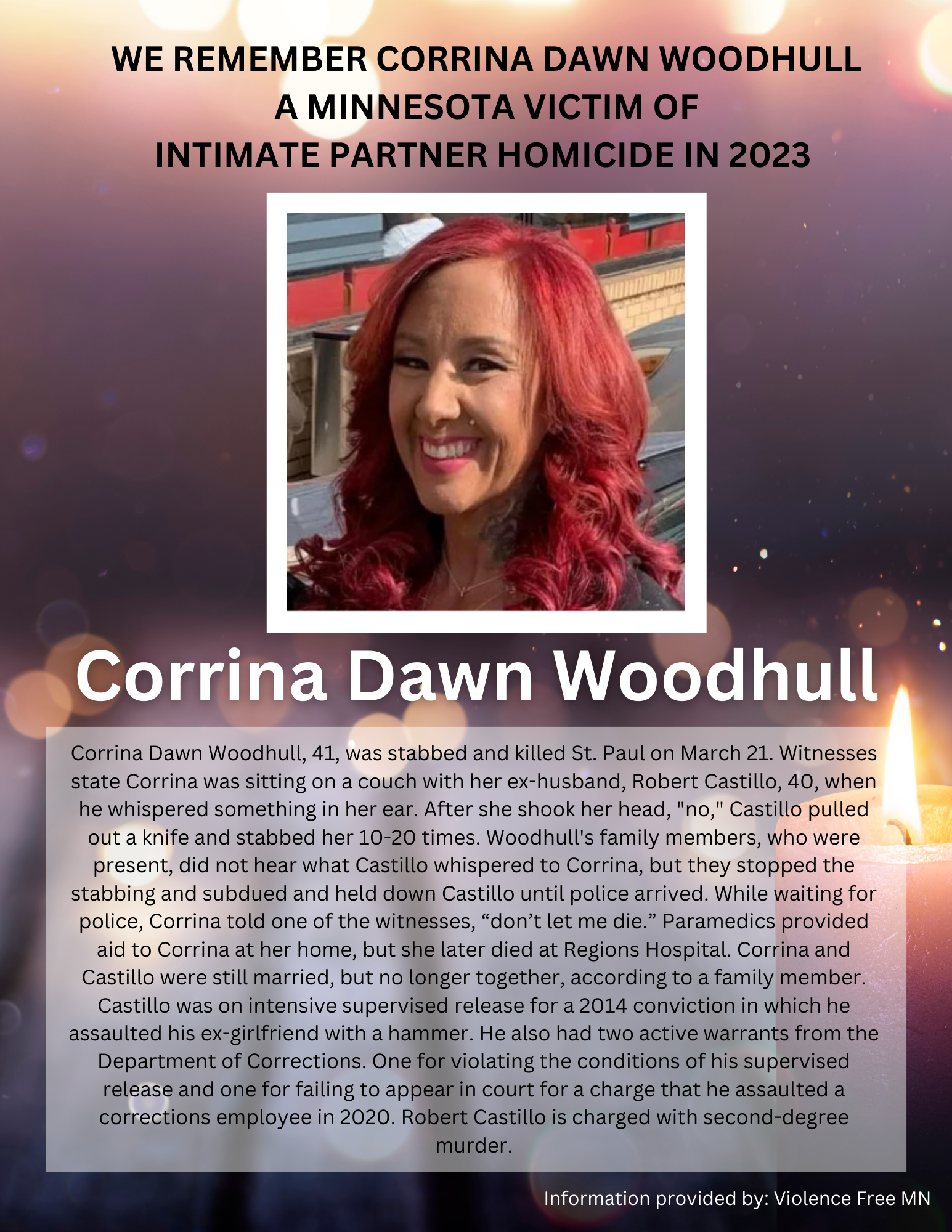 Memorial Display - Corrina Dawn Woodhull