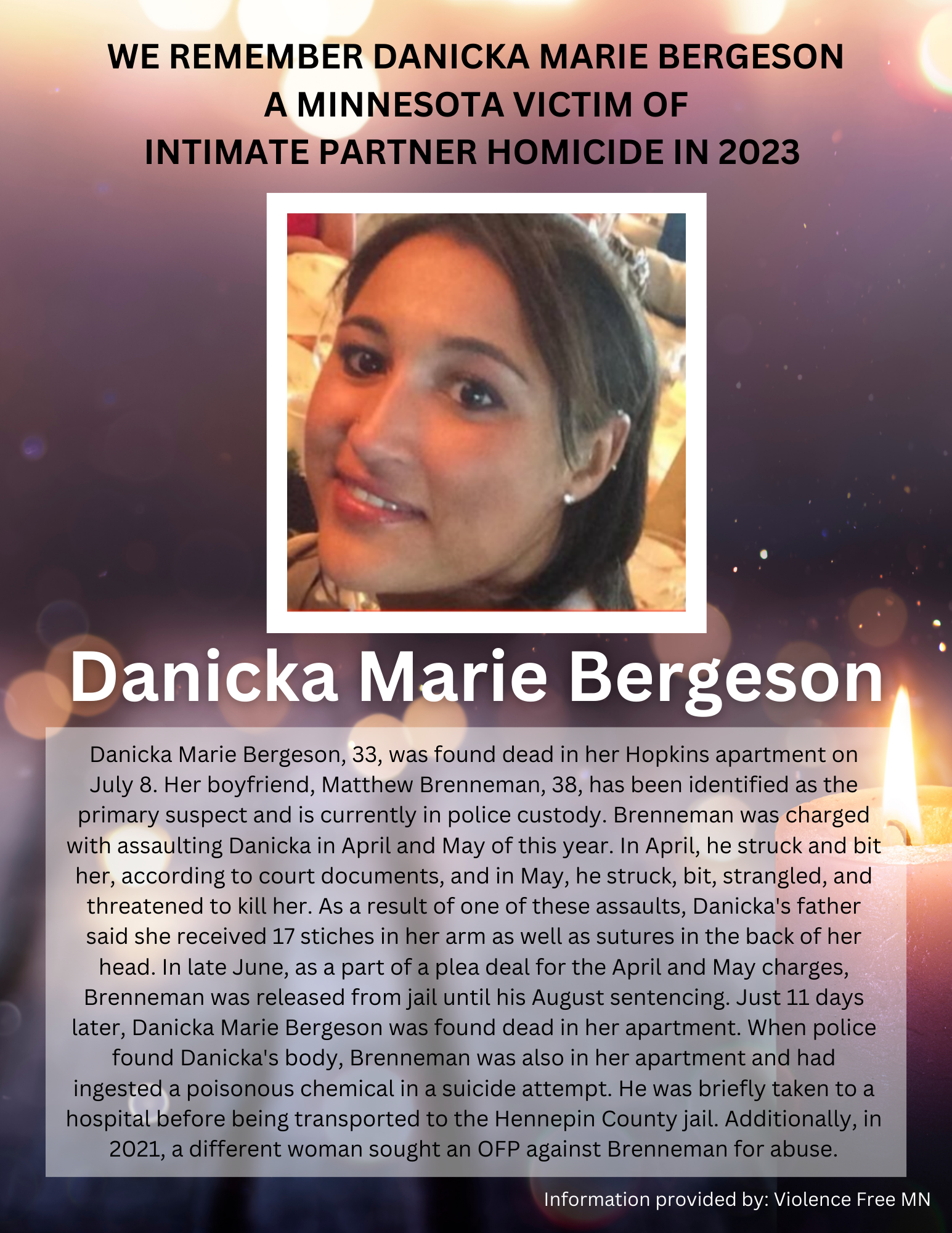 Memorial Display - Danicka Marie Bergeson
