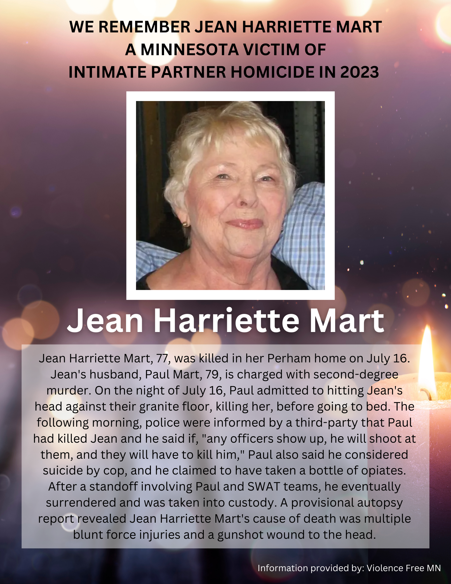 Memorial Display - Jean Harriette Mart