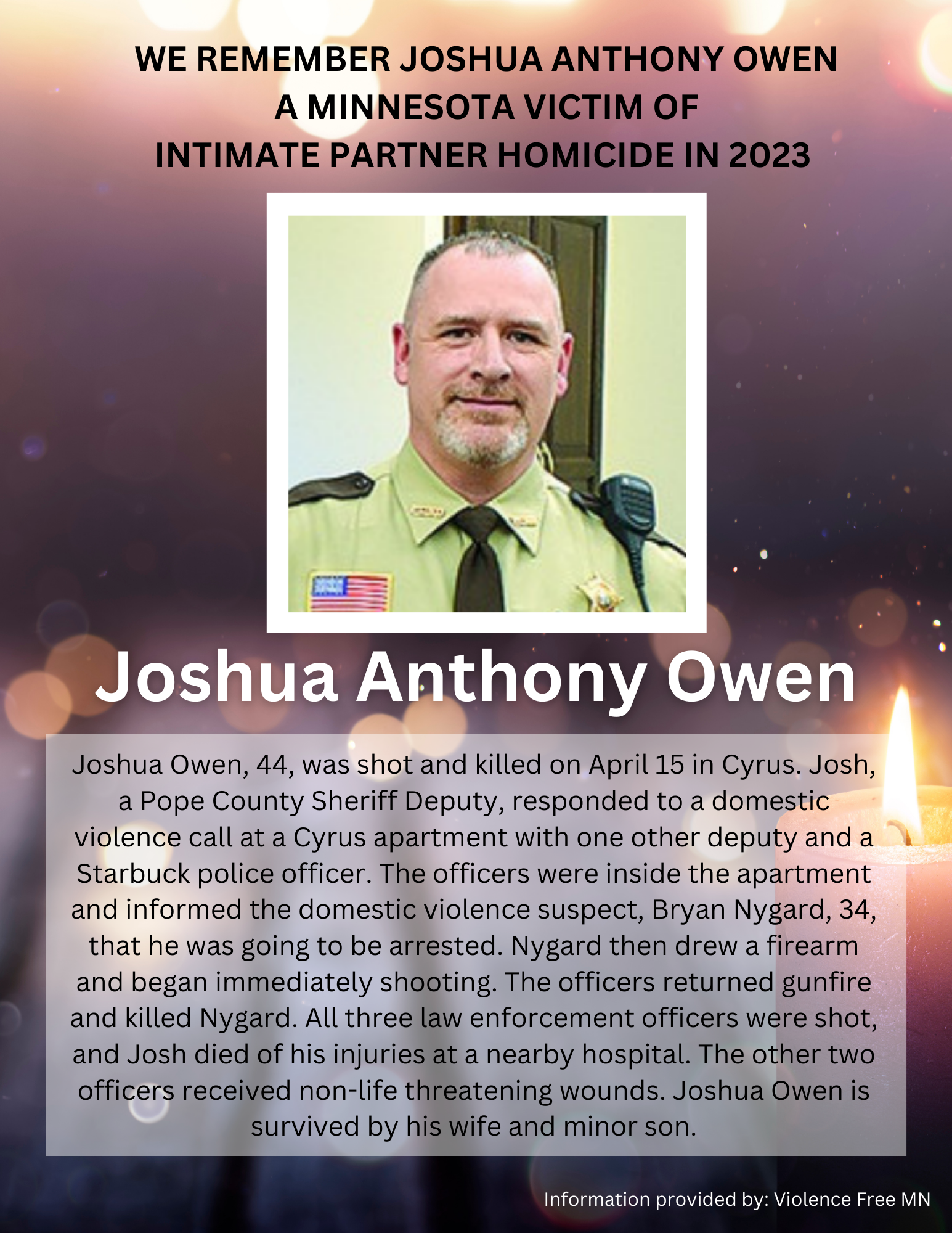 Memorial Display - Joshua Anthony Owen