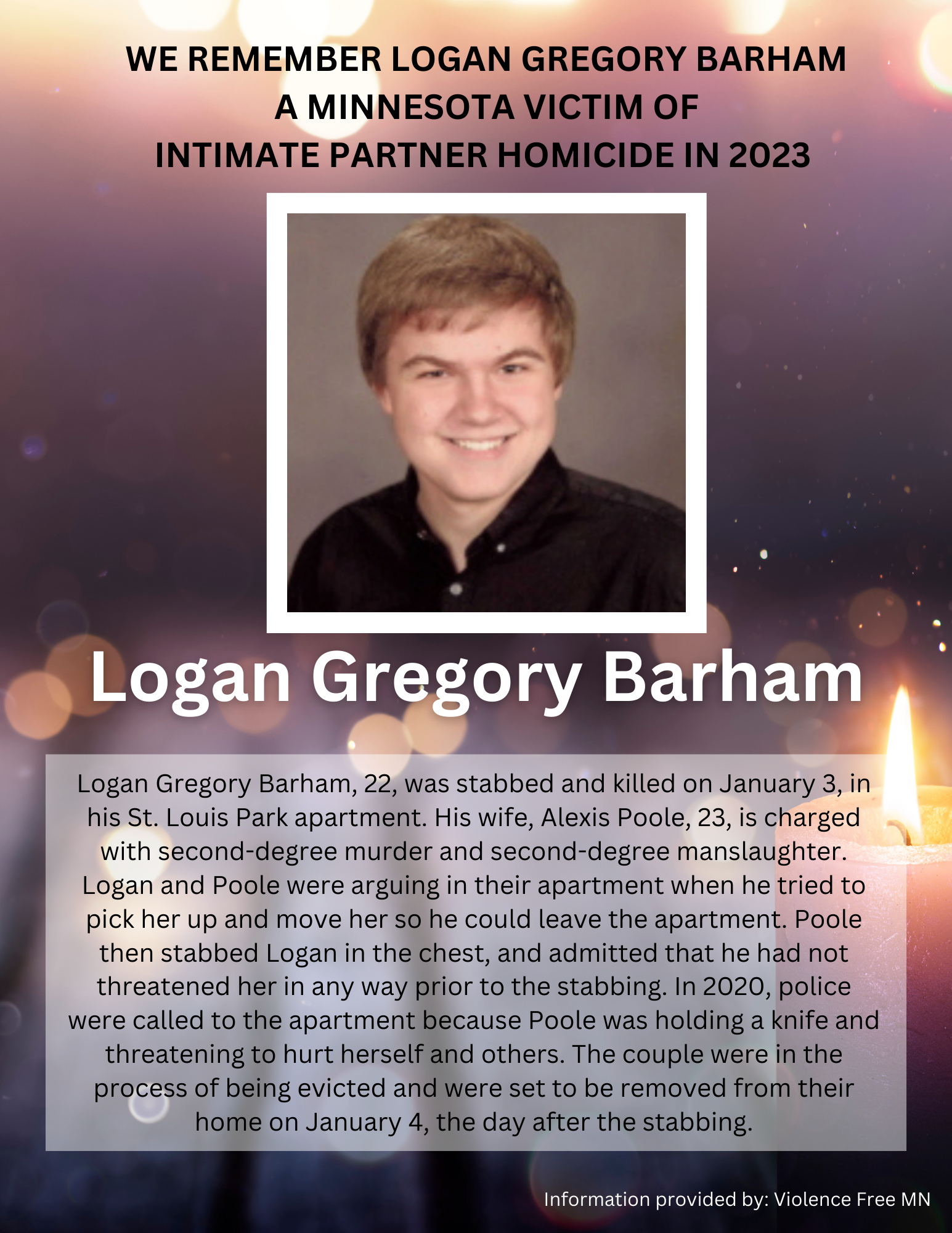 Memorial Display - Logan Gregory Barham