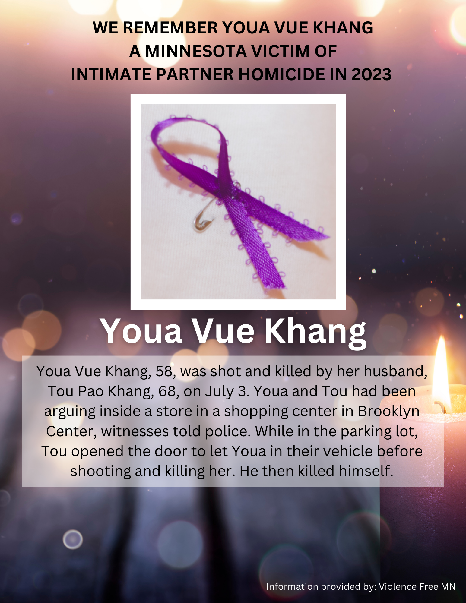 Memorial Display - Youa Vue Khang